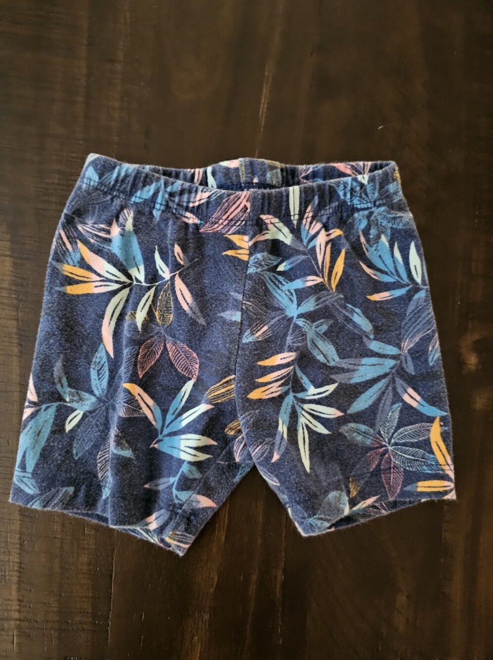 Old Navy Navy Tropical Leaf Terry Pull-On Shorts